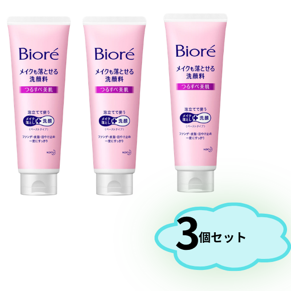 【3個セット】ビオレ　メイクも落とせる洗顔料　つるすべ美肌　２１０ｇ