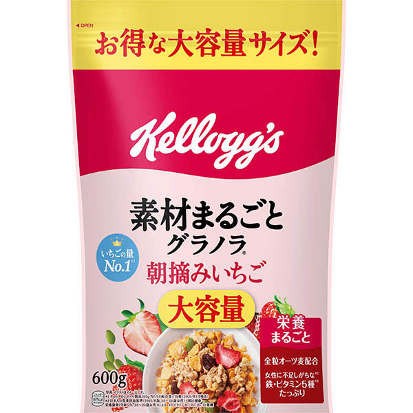 日本ケロッグ 素材まるごとグラノラ朝摘みいちご大容量 600g