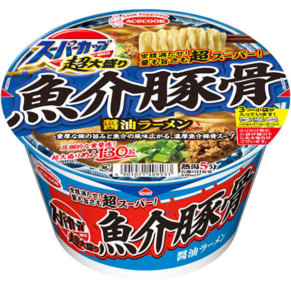 エースコック スーパーカップ超大盛り 魚介豚骨醤油ラーメン 168g
