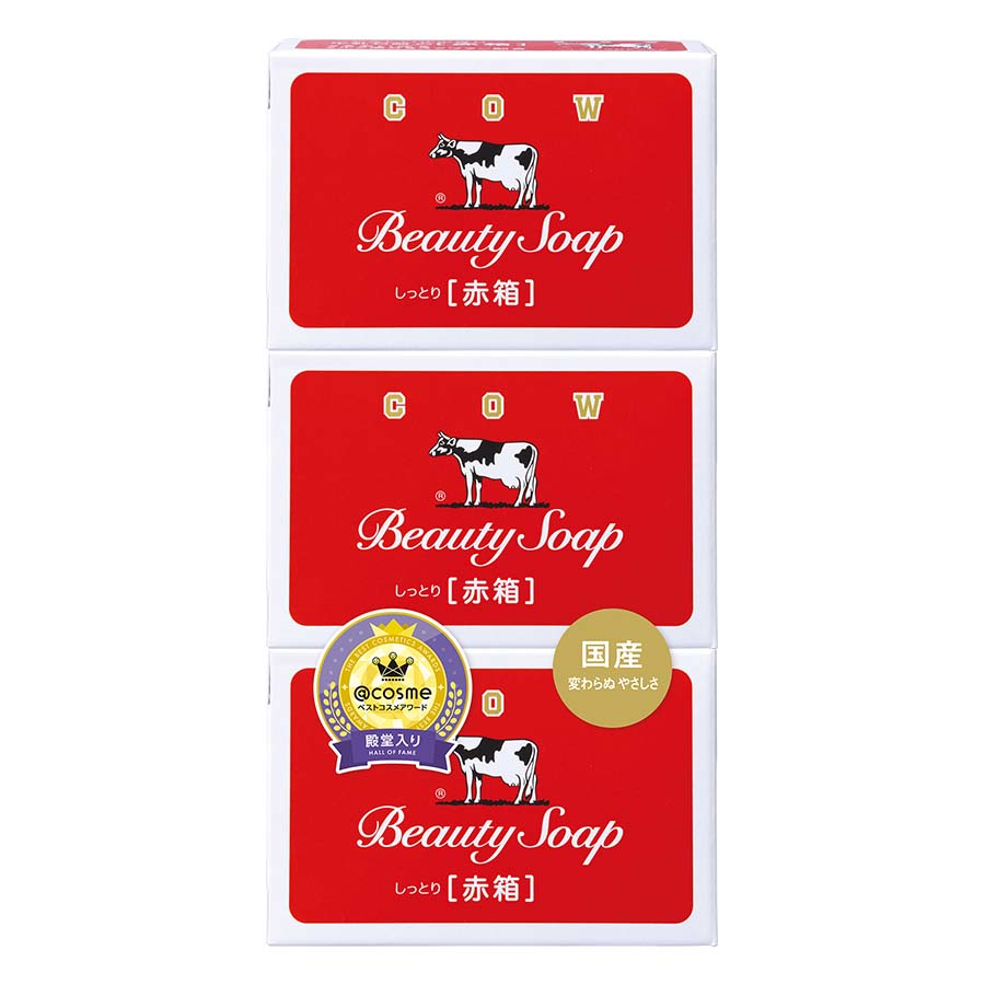 牛乳石鹸　ＣＯＷ　Ｂｅａｕｔｙ　Ｓｏａｐ　しっとり赤箱３個入
