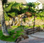 Waterfall at the tropical pool