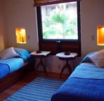The first floor bedroom
set up with two twin beds