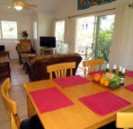 Open and connected living, dining and kitchen