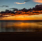 Marco at sunset, this picture was taken from our balcony, life is good!