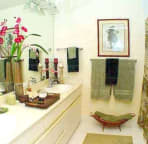 Master bath with shower over tub and two sinks