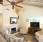 Gas fireplace in open-concept great room