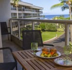 The wider lanai is a great place to relax or have meals.