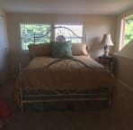 Queen bed in loft