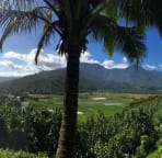 The Hanalei valley from the lookout right opposite the Princeville shops