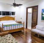 Rest easy in the Master Bedroom. A/C and flat screen TV for your comfort!