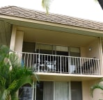 Our condo unit's lanai from ground level