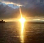 sunset at the nearby local beach