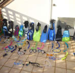 Over 11 complete sets of snorkel gear for all ages