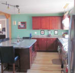 Turn to your right to enter the kitchen
