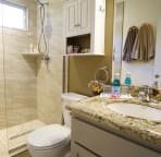 bathroom with walk in hower