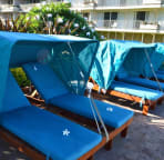 new comfy cabanas on upper courtyard with ocean view