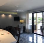 View towards the living room area, smart TV, Spectrum cable