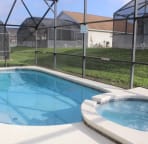 Screened in pool/spa area