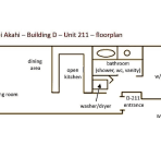 Floor-plan. Not shown your own assigned private parking spot behind the building