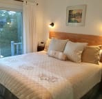 Master king bedroom with sink and vanity at The Pony House
