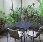 View of private courtyard off master bedroom