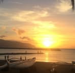 Haleiwa town sunset by the bay.