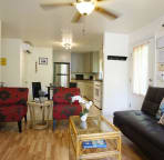 open floor plan, living area and kitchen
