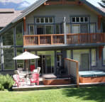 Left Side: Hot Tub, BBQ & Deck.