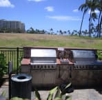 Poolside BBQ area