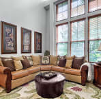 Elegantly appointed living room with Tahitian sectional sofa for your relaxation.