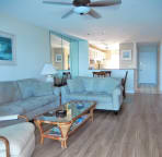 Spacious living room with high-end queen-size sofa sleeper