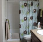 New tile flooring in bathroom