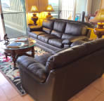 New furniture in the living room and a nice flat screen