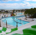 View of lazy river from high slide - no extra charge