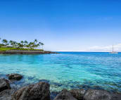 Mauna Lani private beach club with the best snorkeling available.