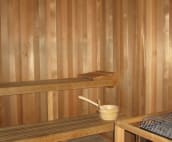 Sauna room in the fitness room
