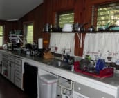 Kitchen offers Microwave, Britta Filtered Water, Ninja Juicer, Expresso Coffee Machine, Bean Coffee Grinder, Drip Coffee Maker, Slice Bread Toaster & Post and Pans