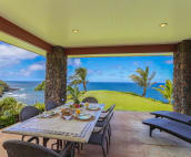 Covered Lanai with a gas barbecue