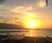 Haleiwa town sunset by the bay.