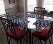 Close up of dining table