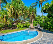 One of two shared hot tubs. A perfect spot for enjoying the sunset.