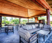 Plenty of shaded seating under the pavilion.
