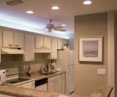 Kitchen at night - fully equipped and very well lighted