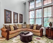 Elegantly appointed living room with Tahitian sectional sofa for your relaxation.