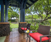 The large plumeria tree provides great privacy.