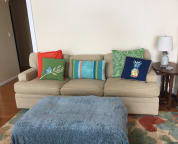 living area couch and ottoman