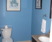 Just past the mudroom is the 1/2 bathroom