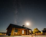 Cabin at night