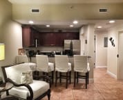 Living Room and Kitchen with Seating for Four