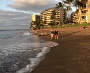 Kahana beach, Valley Isle resort is in the background to the left